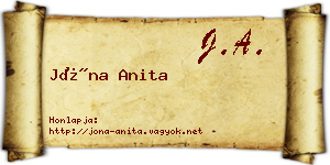 Jóna Anita névjegykártya