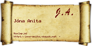 Jóna Anita névjegykártya