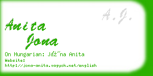 anita jona business card